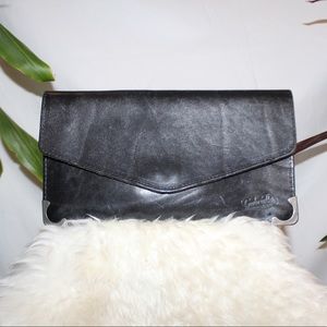 Vintage Black Leather Clutch